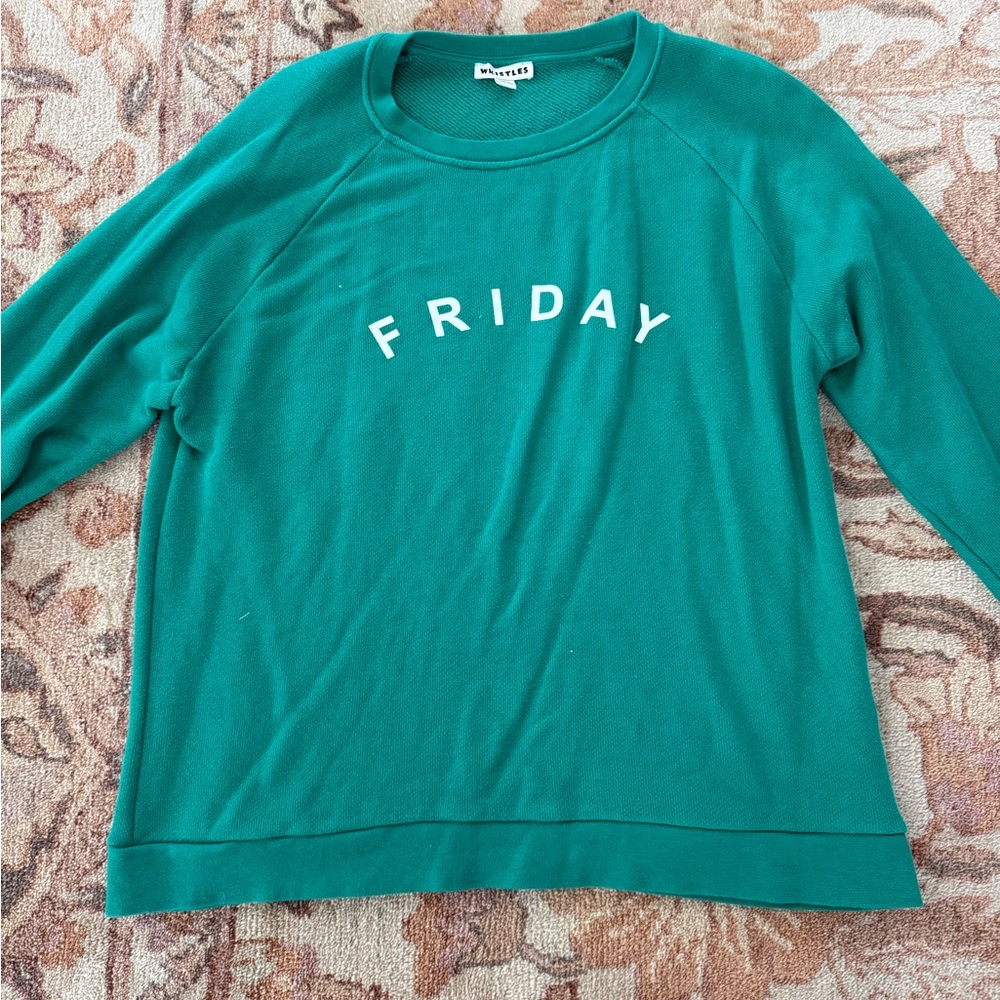 Whistles Green Knit Top